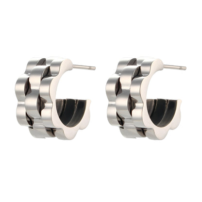 Cheska – Boucles d'Oreilles Créoles Style Bracelet de Montre
