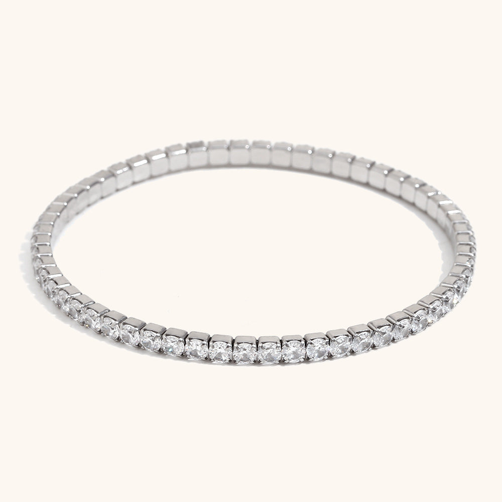 Chloe – Bracelet simple en acier inoxydable plaqué