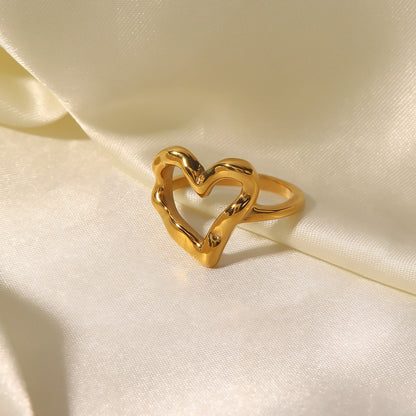 Victorine – Bague Acier Titane Plaqué Or
