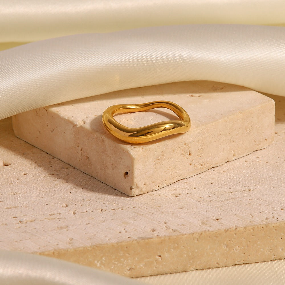 Mildred – Bague Design Irregulier Plaquée Or