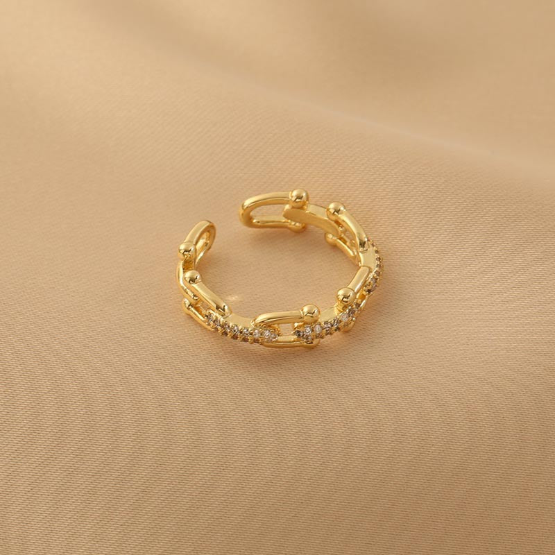 Virella – Bague Chaîne Ajourée Ouverte Ajustable