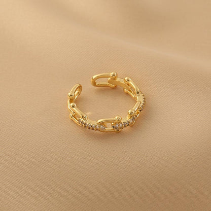 Virella – Bague Chaîne Ajourée Ouverte Ajustable