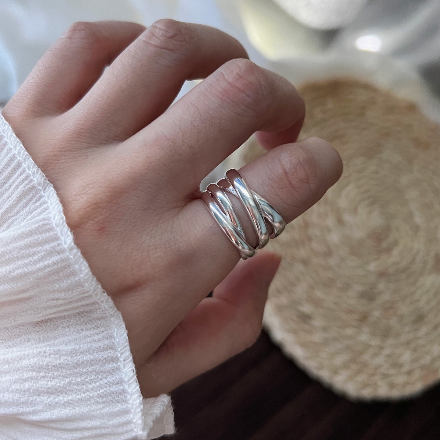 Riley – Bague Géométrique Amour Romantique
