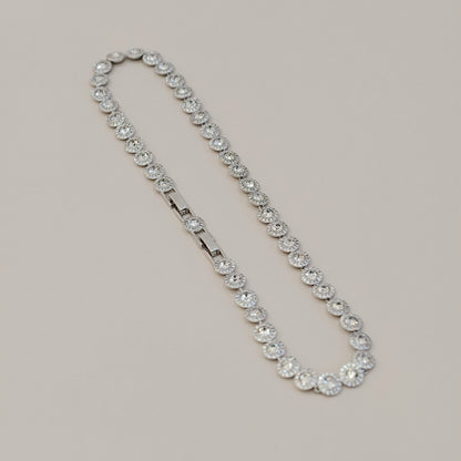 Victoria – Collier et Bracelet avec Bouton Rond Brillant