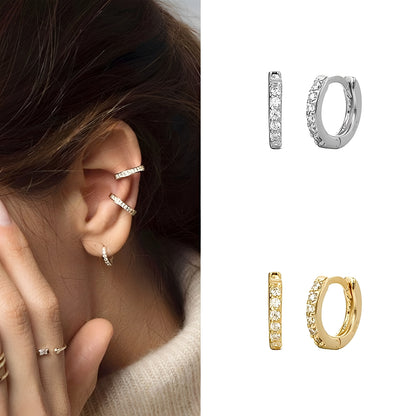 Amandine – Boucles d'oreilles Rondes Géométriques Micro-Pavées