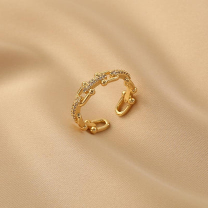 Virella – Bague Chaîne Ajourée Ouverte Ajustable