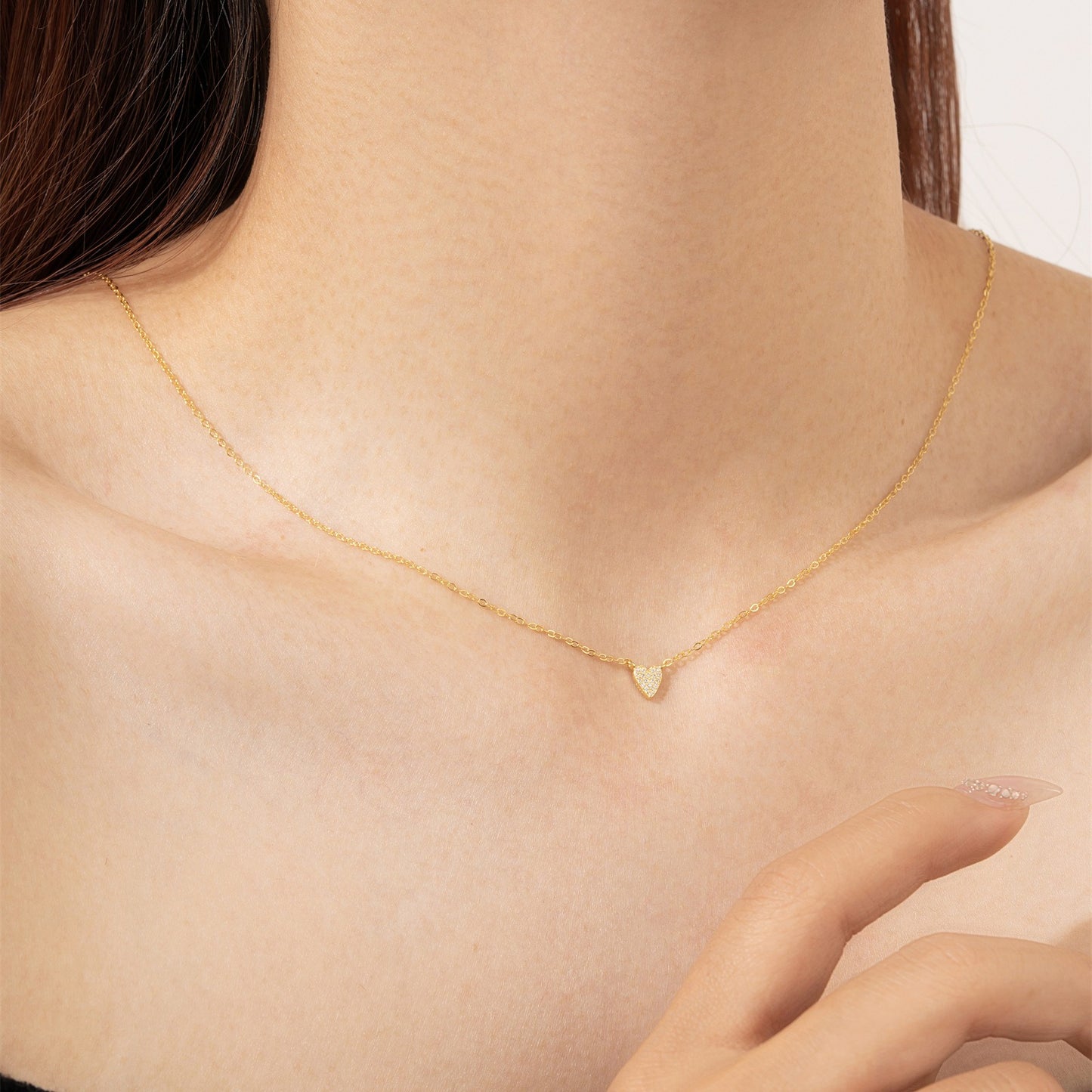 Isaline – Collier Pendentif Cœur Scintillant