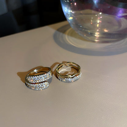 Jasmine – Anneau Ouvert avec Pierres Brillantes