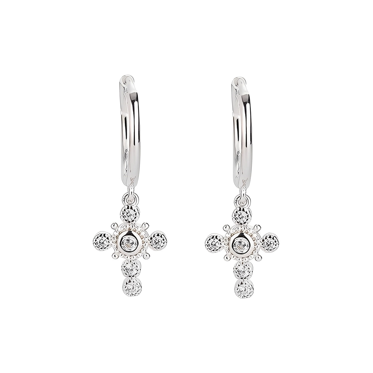 Yasmine – Boucles Croix Argent 925 Chic