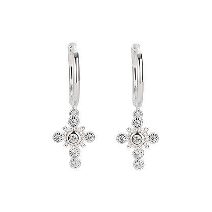 Yasmine – Boucles Croix Argent 925 Chic