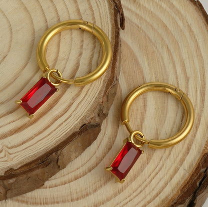 Amara – Boucles d’Oreilles Zircon Plaquées Or