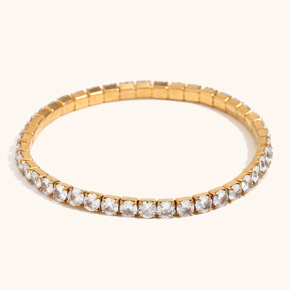 Chloe – Bracelet simple en acier inoxydable plaqué