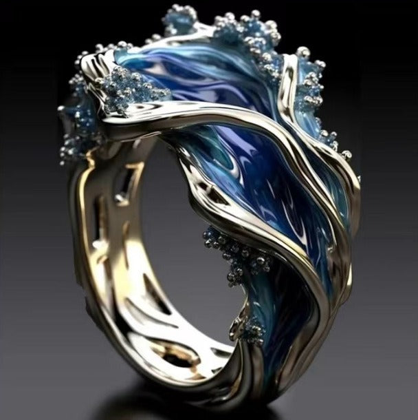 Rhia – Bague en Résine et Diamants