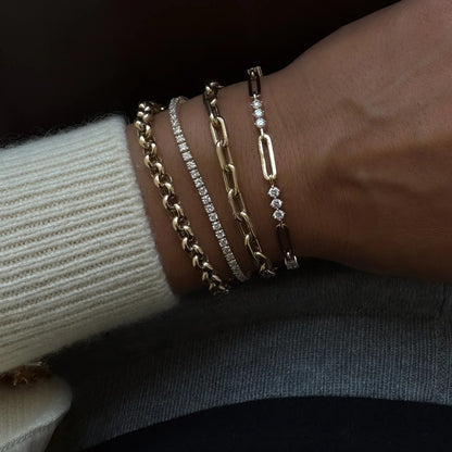 Clarisse – Bracelet Chaîne Sertie de Diamants