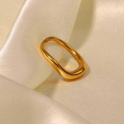 Mildred – Bague Design Irregulier Plaquée Or