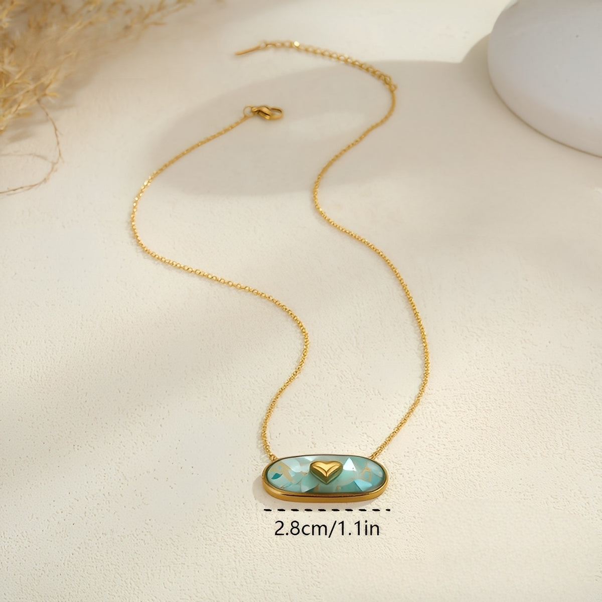 Amelie – Collier Cœur Émaillé Doré