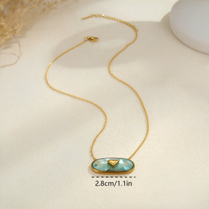 Amelie – Collier Cœur Émaillé Doré