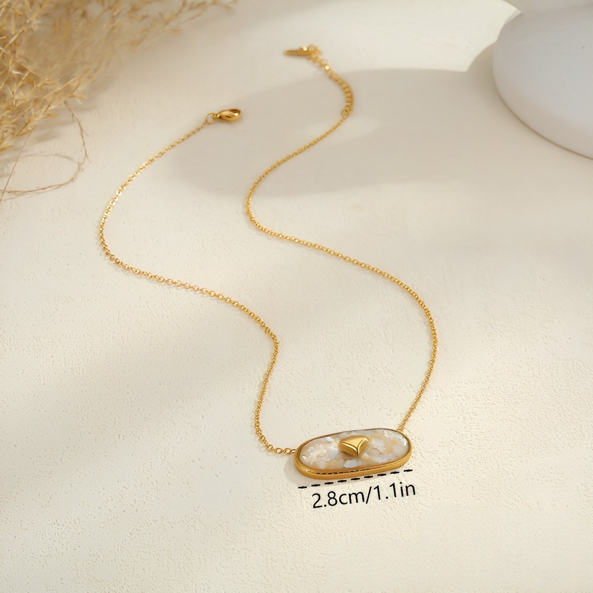 Amelie – Collier Cœur Émaillé Doré