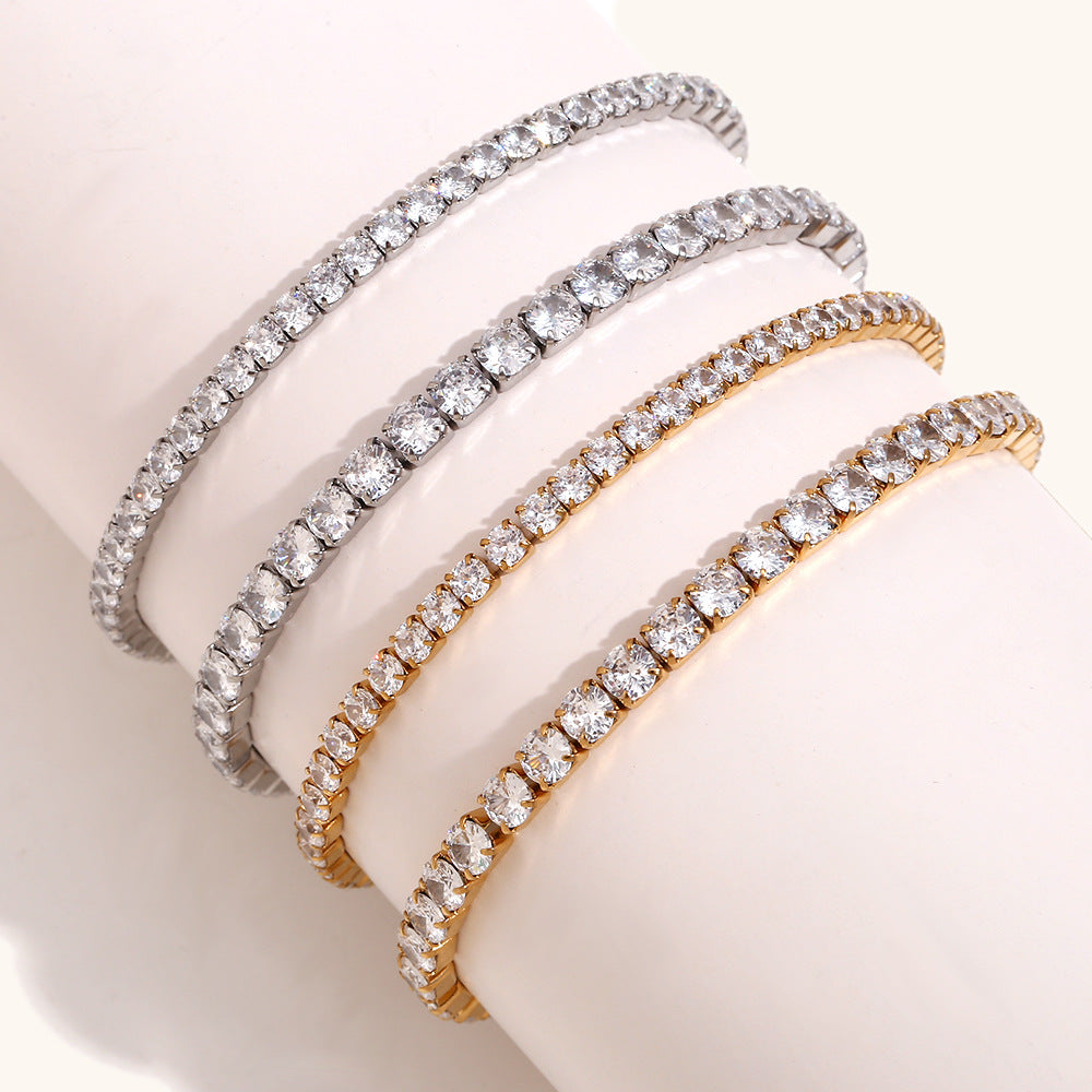 Chloe – Bracelet simple en acier inoxydable plaqué