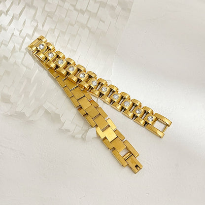 Antonia – Bracelet acier titane à maillons horlogers