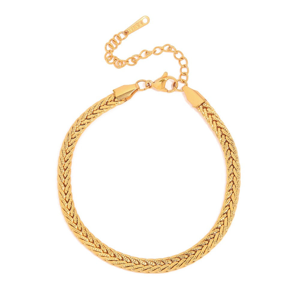 Noémie – Bracelet Chaîne Corde Plate Élégant