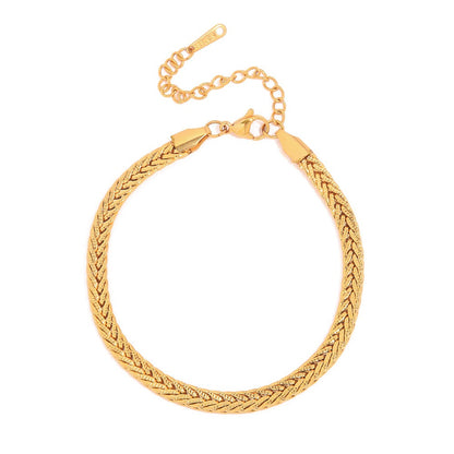 Noémie – Bracelet Chaîne Corde Plate Élégant