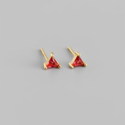 Inez – Clous d’Oreilles Triangle Zircon Coloré