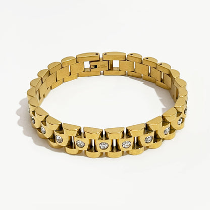 Antonia – Bracelet acier titane à maillons horlogers