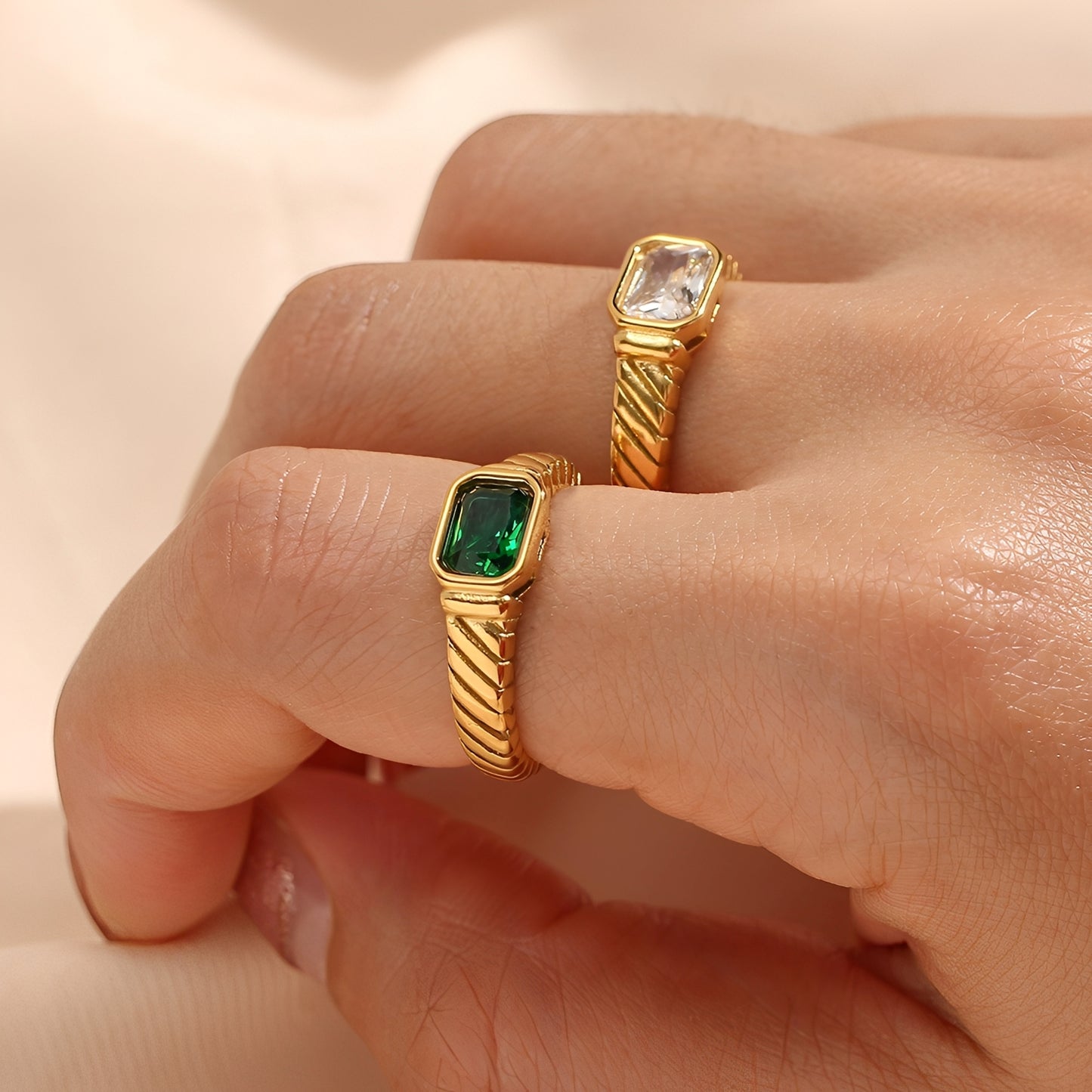 Zendy – Bague Zircon Acier Chic