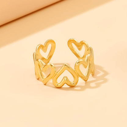 Rica – Bague Cœur en Acier Inoxydable et Titane Ajustable