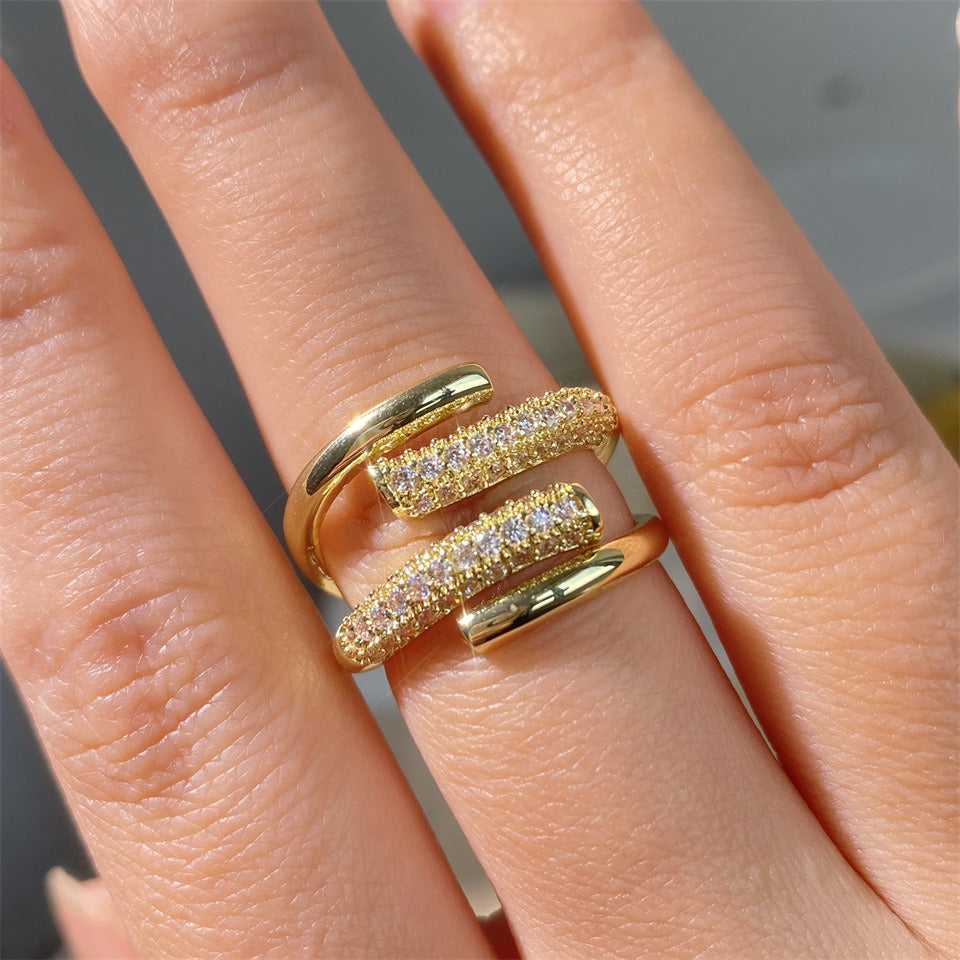 Kaede – Bague Cuivre Forme Géométrique Élégante