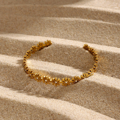 Selena – Bracelet Luxe Léger en Acier Titane et Zircon