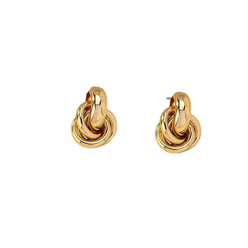 Aurèle – Boucles d’Oreilles Géométriques Multicouches Torsadées