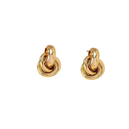 Aurèle – Boucles d’Oreilles Géométriques Multicouches Torsadées