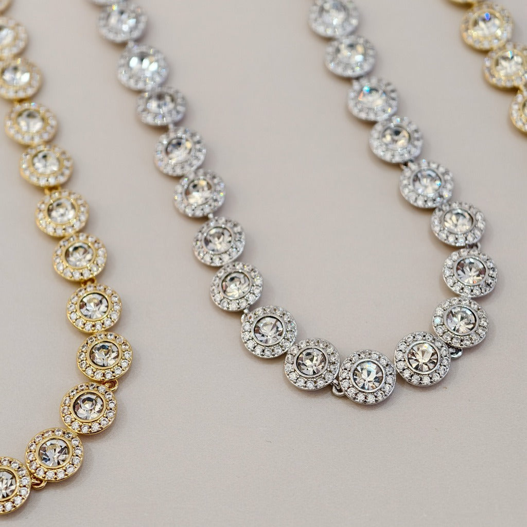 Victoria – Collier et Bracelet avec Bouton Rond Brillant