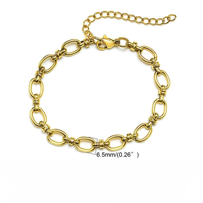 Emilia – Bracelet Allongé Doré en Acier Inoxydable
