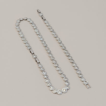 Victoria – Collier et Bracelet avec Bouton Rond Brillant