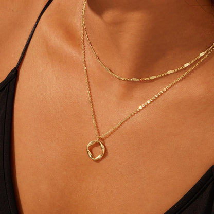 Cirea – Collier Clip Superposé à Cercles Électroplaqués