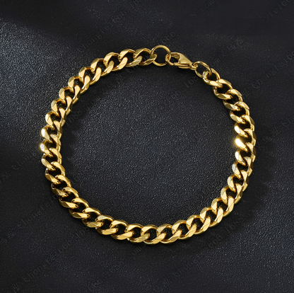 Glenda – Bracelet Cuban en Acier Inoxydable Meulé à Six Faces