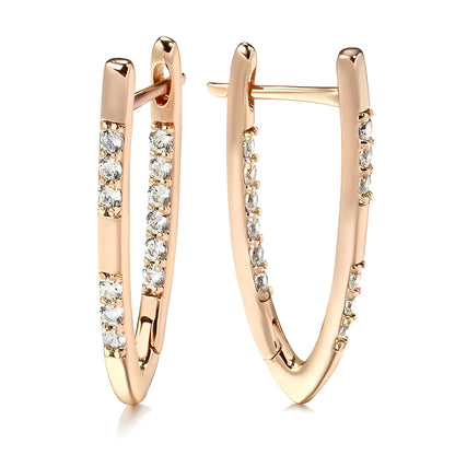 Lyssia – Boucles d’Oreilles Dorées Élégantes avec Zircon