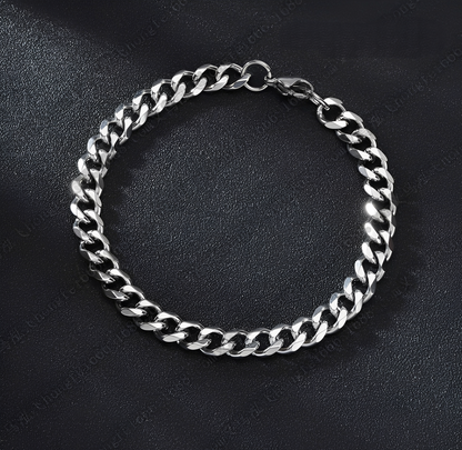 Glenda – Bracelet Cuban en Acier Inoxydable Meulé à Six Faces