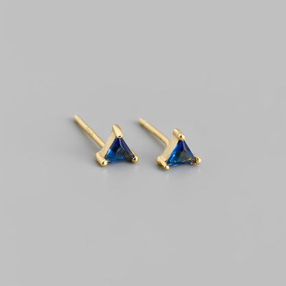 Inez – Clous d’Oreilles Triangle Zircon Coloré