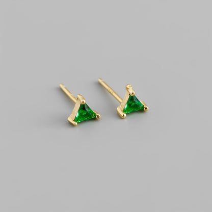Inez – Clous d’Oreilles Triangle Zircon Coloré