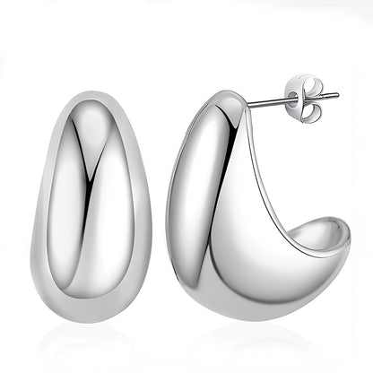 Alya – Boucles Goutte Métal Minimalistes