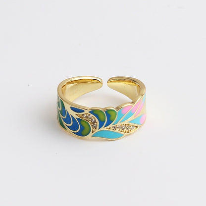 Kamille – Bague Camille Large Bleu Feuillage