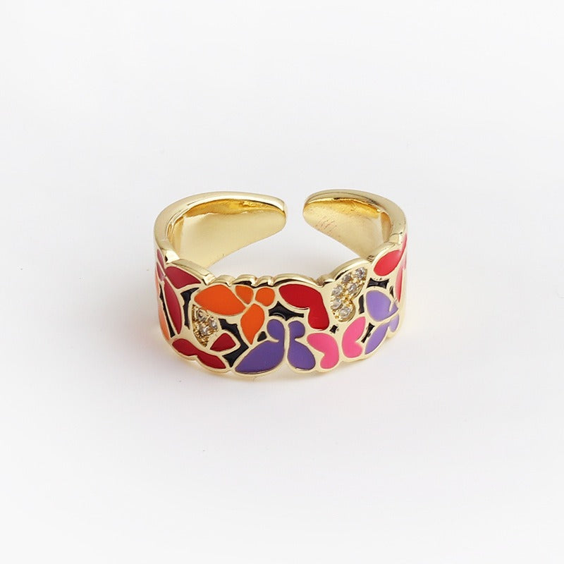 Kamille – Bague Camille Large Bleu Feuillage
