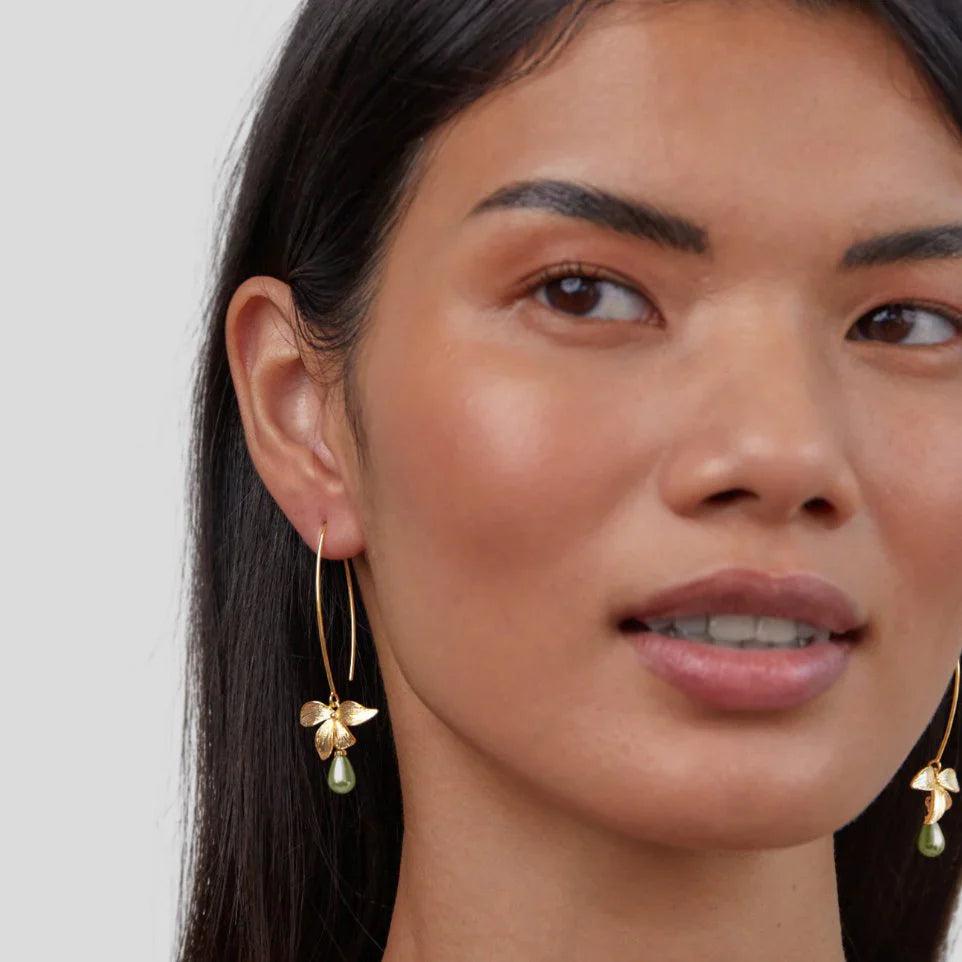 Kreselle – Boucles d’Oreilles Goutte Feuille Perle