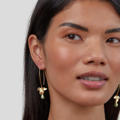 Kreselle – Boucles d’Oreilles Goutte Feuille Perle