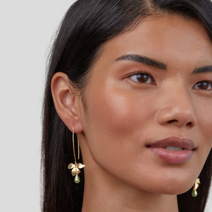 Kreselle – Boucles d’Oreilles Goutte Feuille Perle