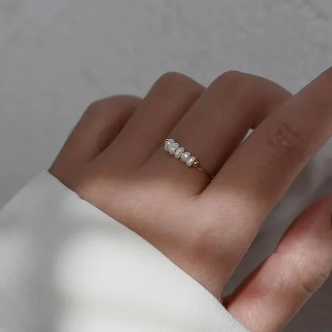 Miori – Bague Perle Naturelle Dorée